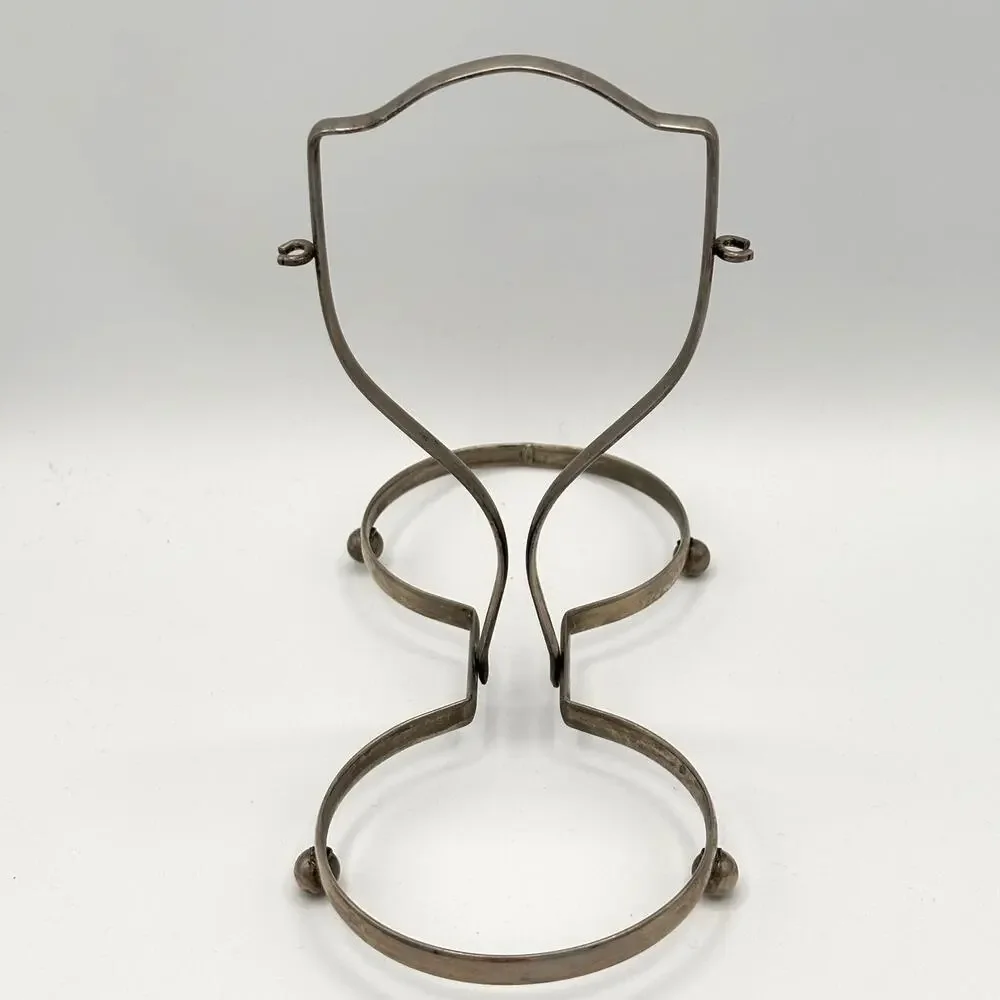Vintage Queen Anne Double Condiment Caddy Jam SILVER PLATE Glass made in England